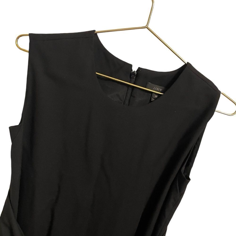 J. Crew Black Overtime Dress in Super Wool Sleeveless Size 00 - Picture 4 of 7